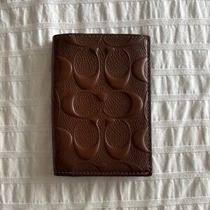 SOLD!! Coach Brown Embossed Card Holder